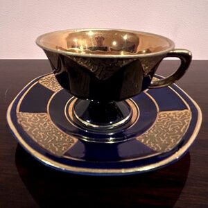 Ilmenau German Echt Kobalt Miniature Porcelain Collectable Cup and Saucer